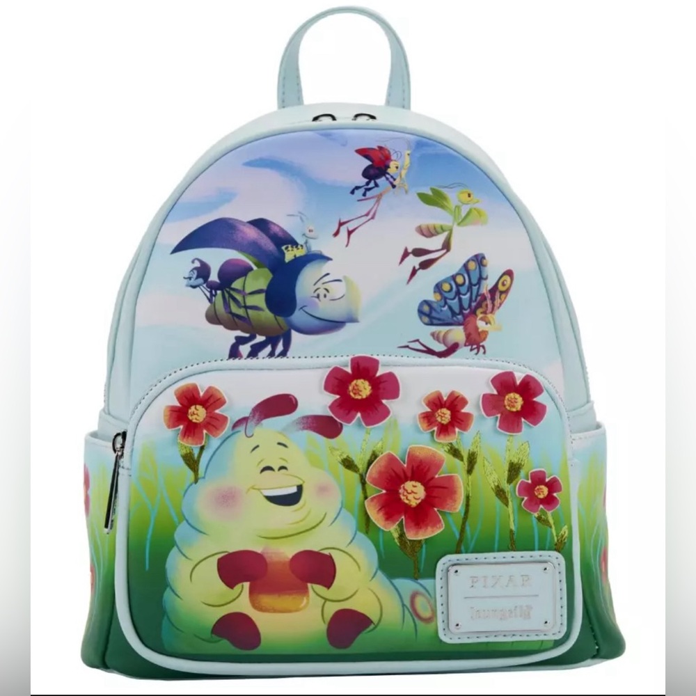 New Loungefly Disney Pixar, A Bugs Life Earth Day Mini Backpack Adorbale NWT